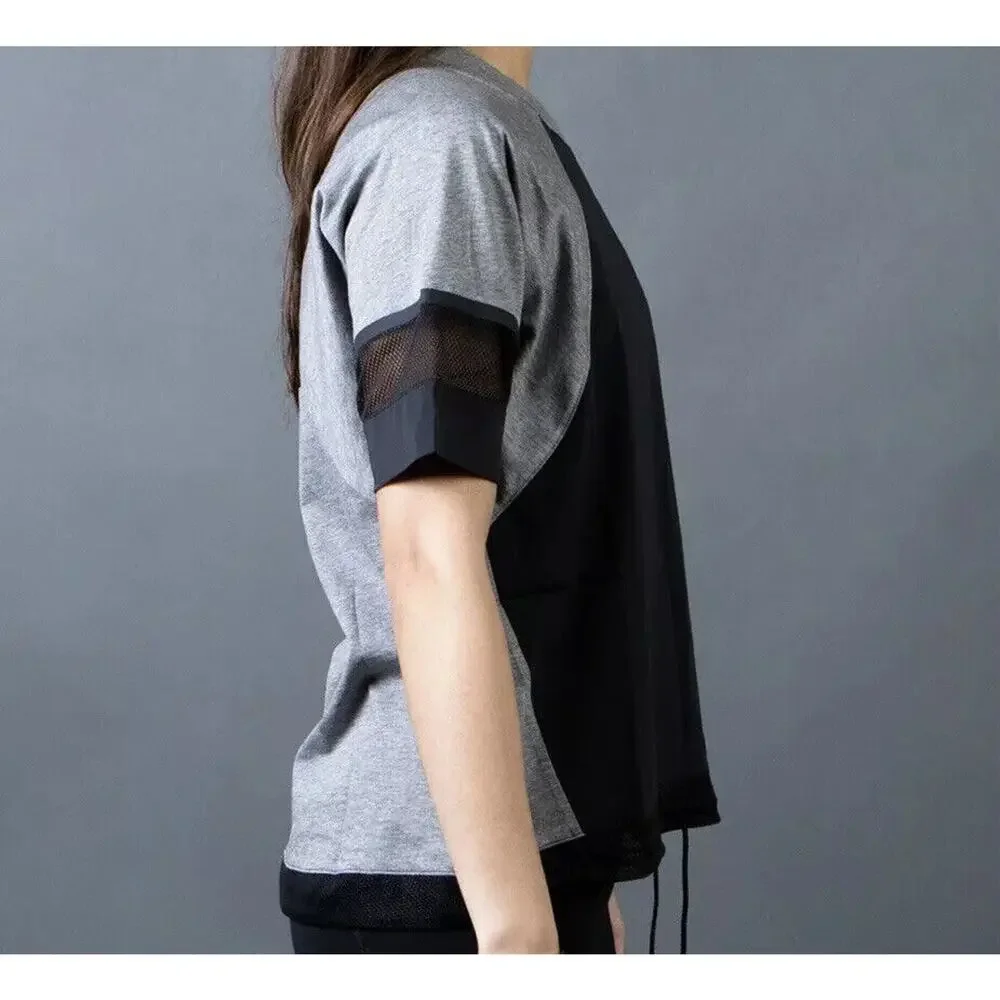 Nike Women's Size XS Bonded Mesh Jersey Tee (Black/ Carbon Heather/ Black) - Picture 6 of 10